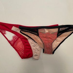 BNWT Les Jupons de Tess Mouna Coral Black Brief L'Agent Penelope Pink Large